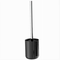 Portascopino Arredo Da Bagno Wc Toilette Nero Rigato Con Scopino Completo 69749