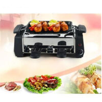 Barbecue Elettrico Grill Da Tavolo Campeggio 2 Vaschette 1000 Watt 1000w Hy9098