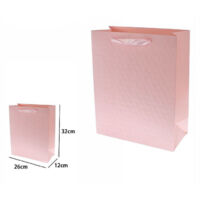 Set 2pz Sacs Enveloppes Cadeau Acheteur Rose Gravé Manche Tissu 32x26x12cm 69930