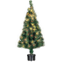 Albero Di Natale Fibra Ottica 60cm 60 Punte Multicolore Colore Verde