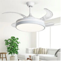Plafoniera Moderna Led Con Ventilatore Soffitto Cambia 3 Luci Telecomando F7189