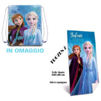 Telo Mare In Cotone Frozen 2 + Sacca In Omagio Asciugamano For Sea Piscina