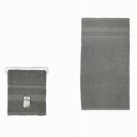 Asciugamano Da Bagno Viso In Cotone Morbida 48 X 90 Cm 175gr Colore Grigio 79500