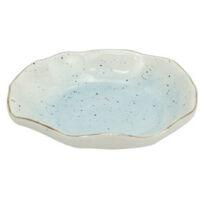 Piattino Porta Sapone Saponetta Bagno Bianco Azzurro Effetto Pietra Arredo 79274