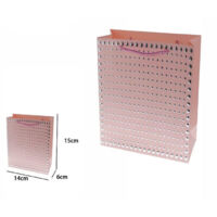 Set 3pz Enveloppe Cadeau Acheteur Rose Poignets Manches à Cordon 15x14x6cm 69945