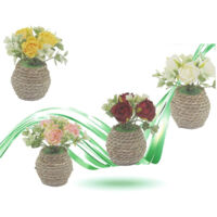 2 Pezzi Vaso Corda Piantina Fiori Artificiali Pianta Regal Idea Bomboniera 10cm