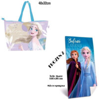 Telo Mare In Cotone Frozen 2 + Borsa Da Spiaggiaggano Permare Piscina