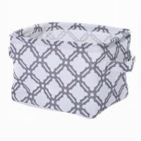 Cesto Contenitore Porta Biancheria Bucato Manici Tessuto Grigio 26x20x16cm 79204