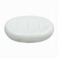 Piattino Per Sapone Ceramica Bianco Portasaponetta Moderno Accessori Bagno 79246