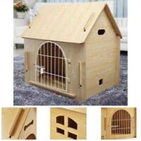 Legno Mdf Cuccia Per Cani Piccola Media Taglia Forma Di Casetta 51x40x52cm
