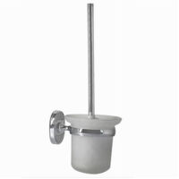 Porta Scopino Wc Completo Vetro Satinato Parete Bagno Ovale 52017