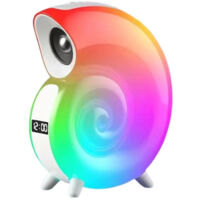 Cassa Speaker Bluetooth Bt Lampada Led Rgb Conchiglia Con Orologio Display Sveglia