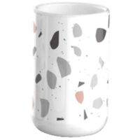 Bicchiere Porta Spazzolino Graniglia Bianco Multicolore Accessori Bagno 69835