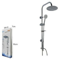 Kit Colonna Saliscends Miscelatore Cromato Rubinetto Soffione Bagno 69124