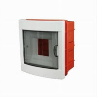 Centralino Da Incasso 4 Moduli Cornice Bianca Portello Fumè 16x17x8cm Ip40 Fg14304