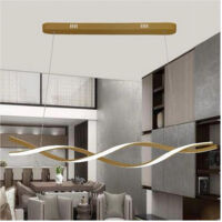 Copy Of Lampadario A Sospensione Led 48w Design Quadrato Linea Oro Ip20 Cucina Luce 6500k 33528