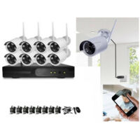 Kit Videosorveglianza Wireless Dvr Nvr 8 Canali 8 Telecamera Wireless 3.6mm