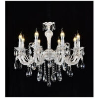 Classic Lampadario 8 Bracci Attacco E14 Vetro Effetto Cristallal A01-8