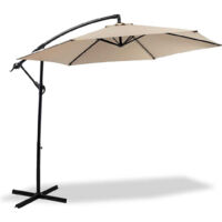 Ombrellone Giardino Decentrato 3x3 Avec Pendent Palo Alluminibo Antivento Gris