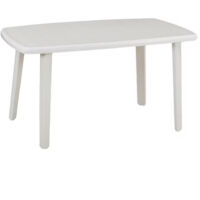 Tavolo Da Esterno Cayman Bianco 140 X 90 Cm Per Patio Giardino Terrazza 002398