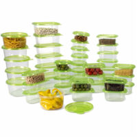 Set 27 Pz Contenitori Alimenti Cibo In Plastica Con Coperchio Contenitore Frigo