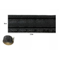 Rotolo Carte Adesiva For Parati Furniture Greca Stampa 3d Nera 8 Cm X 2.3 Mt 69221