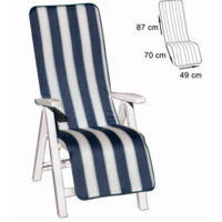 Cuscino Coprisedia Sedia Sdraio Giardino Schenale Righe Blu 157x49cm
