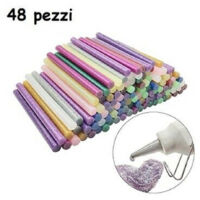 48 Bâtons De Colle Chaude Pailletée Pour Le Pistolet 18 Cm De Long 11 Mm De Diamètre