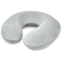 Collier Cervical Oreiller De Voyage Repose-nuque 31cm Voiture Voyage Avion Gris Clair