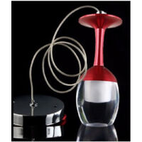 Pendente Lampada Lampadario Calice Rosso A Soffitto Luce Led Portalampada Moderno