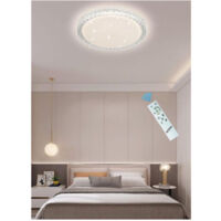 Plafoniera Led 60 W Lampadario Soffitto Smart Dimmerabile Effetto Cristallo