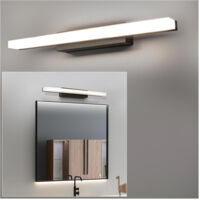 Applique Moderno Nero Lampada Parete Led 9w 4000k Luce Specchio Bagno Vetro Satinato