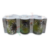 Set Servizio 6 Pezzi Bicchieri Vetro Decorati Schizzi Colorati