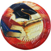 Set 18 Pezzi Piatti Usa E Getta Piatto Di Carta 18cm Feste Laurea Rosso Addobbi