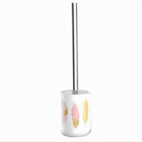 Portascopino Porta Scopino Bagno Wc Toilette Con Piume Con Scopino Completo 69796