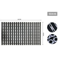 Tapper Doccia Antiscivolo 69x38cm Tappetino Vasca Bagno Rettangolan Nero 58446