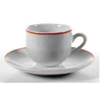 Set 6pz Tazzine Caffè + 6 Piattini Tazzina Classico Moderno Toledo Grigio 720352