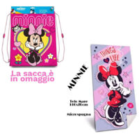 Telo Mare In Cotone 14070 Asciugamano Mare Minnie Mouse + Sacca In Omagio