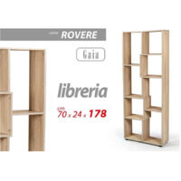 Libreria H178x70x24 Cm Ripiani Legno Rovere Mobile Scaffale Modern Gaia 770722