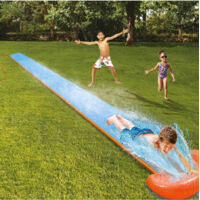 Scivolo Acquatico Da Giardino Pista 5,49 Mt Rampa Lancio E Spruzzo 1 Posto