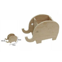 2pcs Porte-plume Porte-crayon Bois Naturel Découpage éléphants 53481a