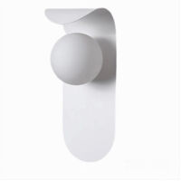 Applique Da Parete Moderno Lampada Decorativa In Metallo Con Sfera Vetro G9 Aq46