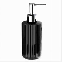 Dispenser Porta Sapone Liquido Portasapone Nero Rigato Accessorio Da Bagno 69746