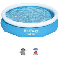 Piscina Fuori Terra Tonda Gonfiabile Fast Set 305x66cm Con Pompa Filtro Cartuccia 57458