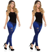 Jeans Déchirés Pour Femmes Jeans Amincissants Leggings En Couleurs Claires Et Foncées