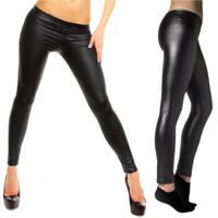 Legging Femme En Simili Cuir Noir Modèle Amincissant Taille Sweet Dream S-m