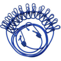 Corde à Linge Avec 12 Pinces à Linge 180 Cm Utilisation Extérieure Flexible