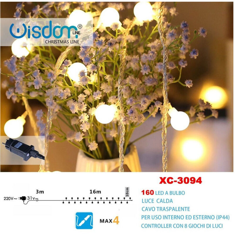 ENLACE Catena Luminosa A Girasole 2m 20 LED - Luce Da Batteria Per Decorazione Interna/Esterna, Filo Di Rame Flessibile, Ideale Per Matrimoni E Feste - 3