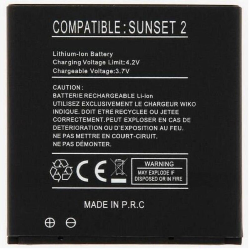 Batterie Originale Wiko 2502 Goa Pour Sunset 1 Et Sunset 2 - Neuf Sous Blister