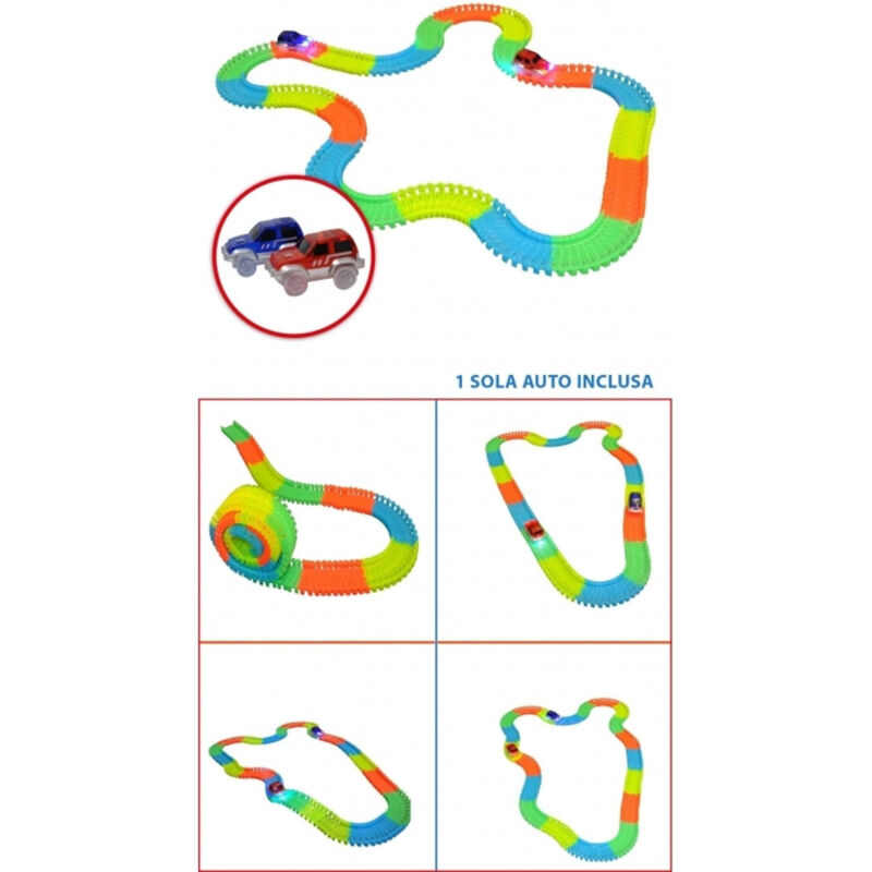 Hot Bee Pista Per Auto Giocattolo Flessibile 4.5m - Circuito Di Corsa Per Auto Diecast, Macchinine, Idea Regalo